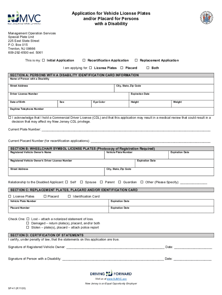  Nj Handicap Parking Permit 2020-2024